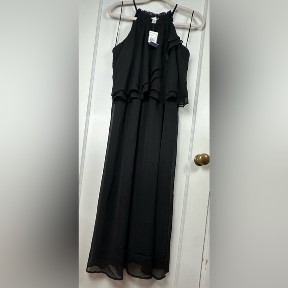 Motherhood Maternity Black Ruffled Halter Neck Maxi Dress - Picture 2 of 8